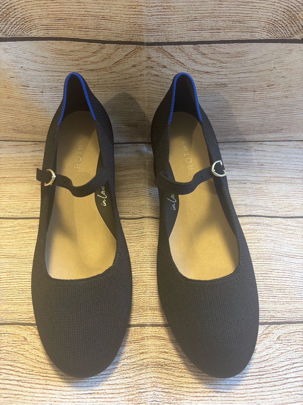 Rothy's Women’s Black Mary Jane Heels Round Toe 8.5 (EU 38.5)